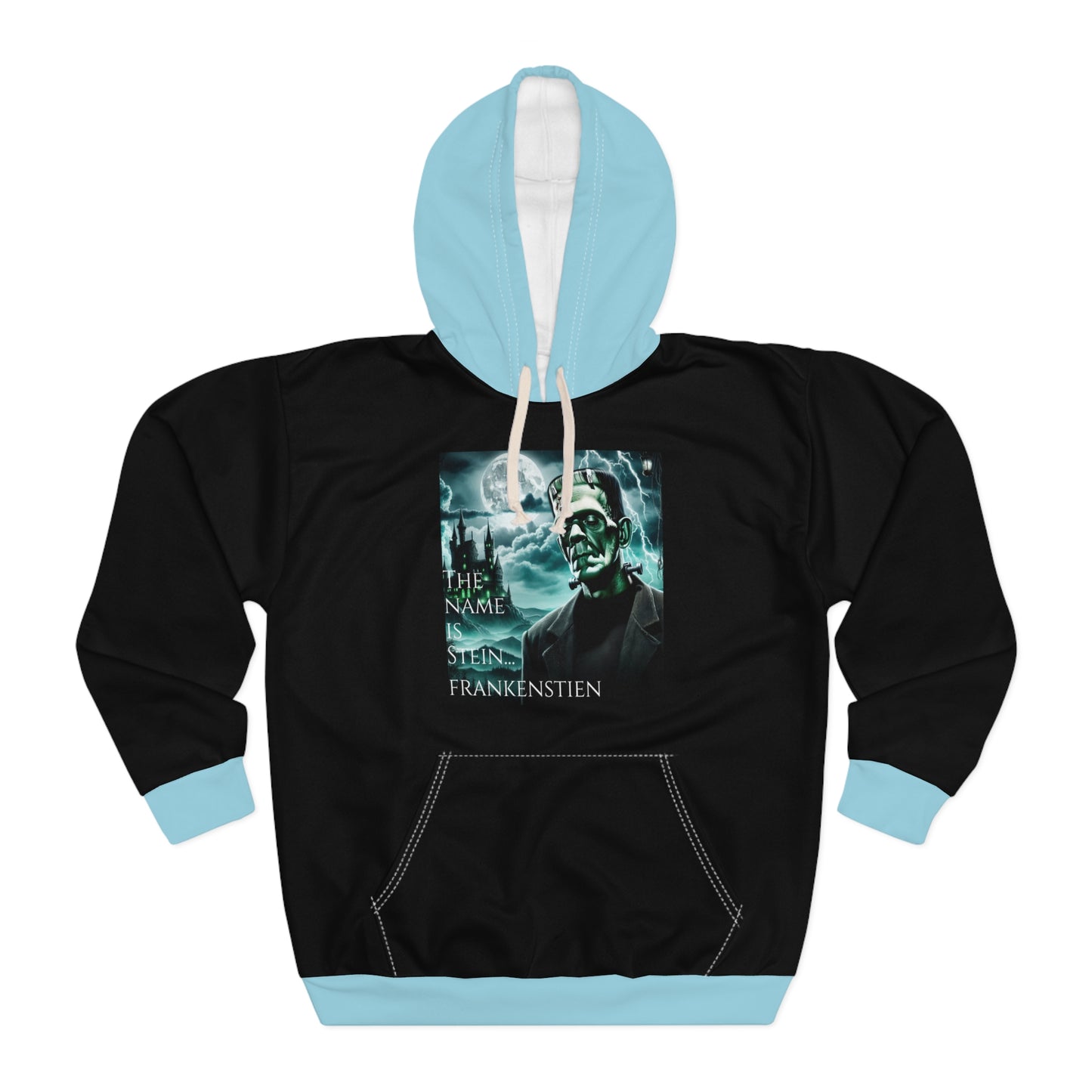 Unisex Pullover Hoodie (AOP)/ The name is Frank... Frankenstein/Halloween