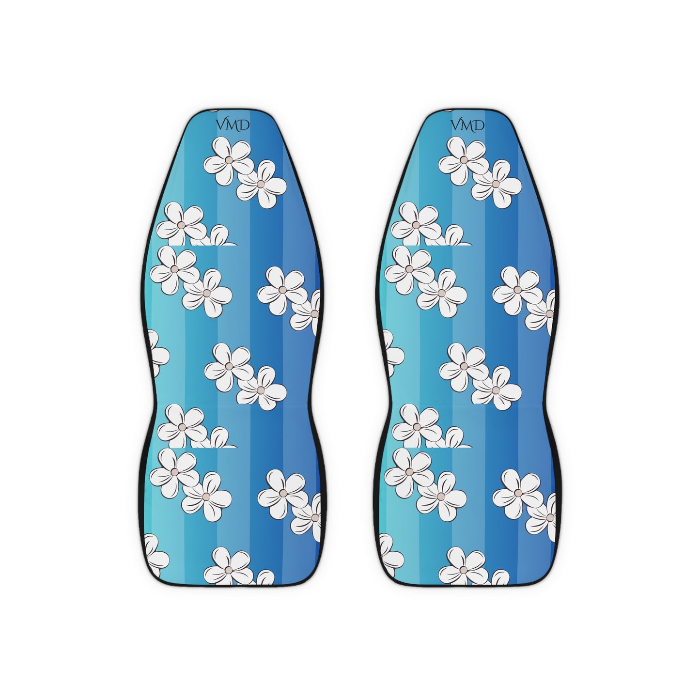 Polyester Car Seat Covers/Floral Blue Gradient