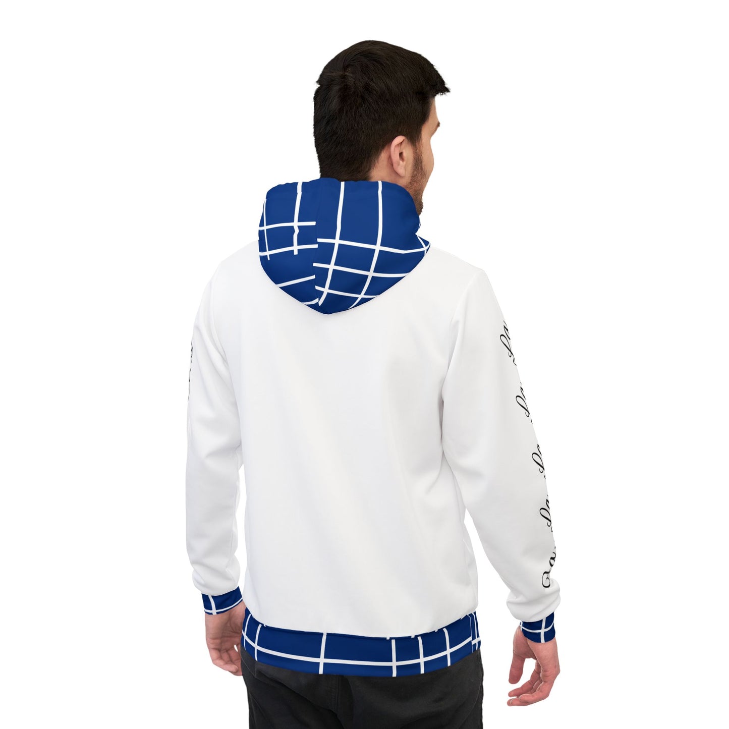 Unisex Athletic Hoodie (AOP)/Caroling Gremlin/Blue /White Plaid