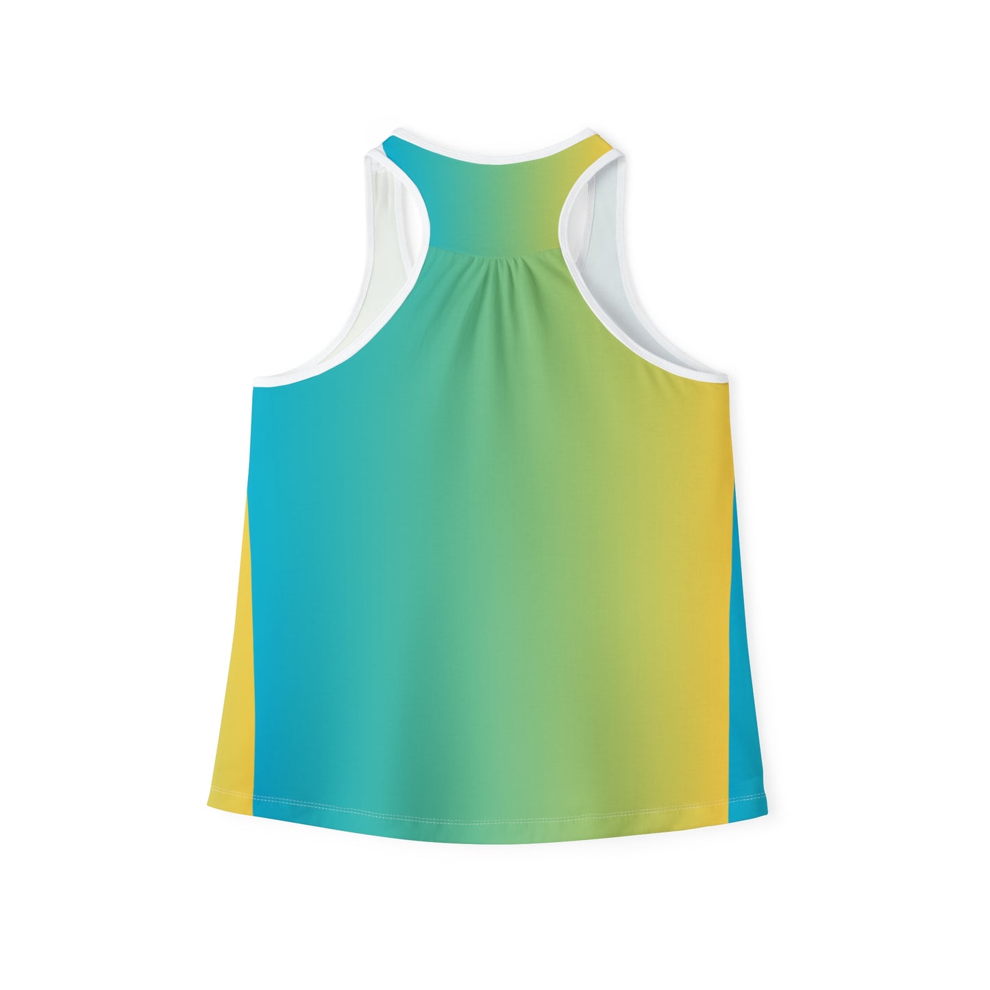 Women's Tank Top (AOP)/Neon Pink Flamingo/Blue/Yellow Gradient