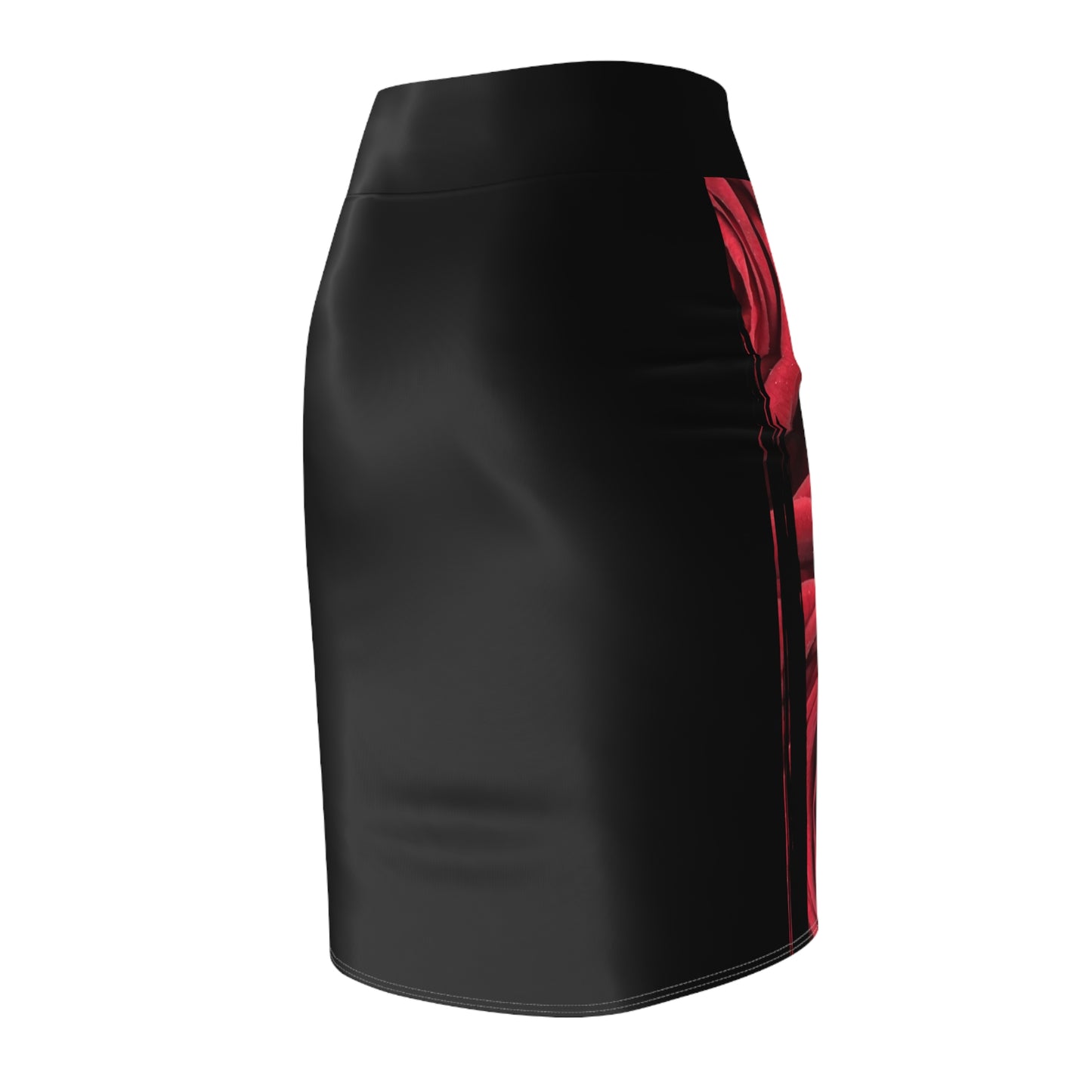 Women's Pencil Skirt (AOP)/Love/Red Roses