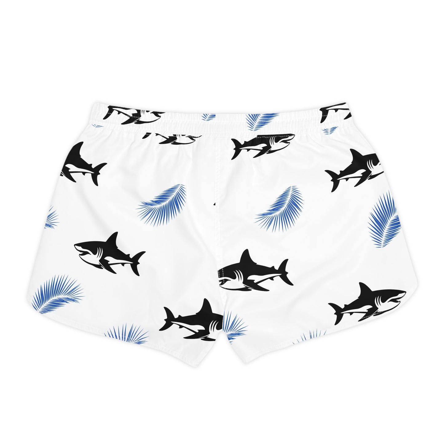 Women's Casual Shorts (AOP)/sharks/Blue leafs