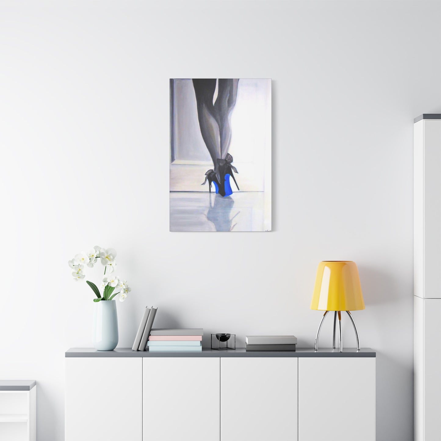 Matte Canvas, Stretched, 1.25"/ Acrylic Painting Print/Blue Bottoms