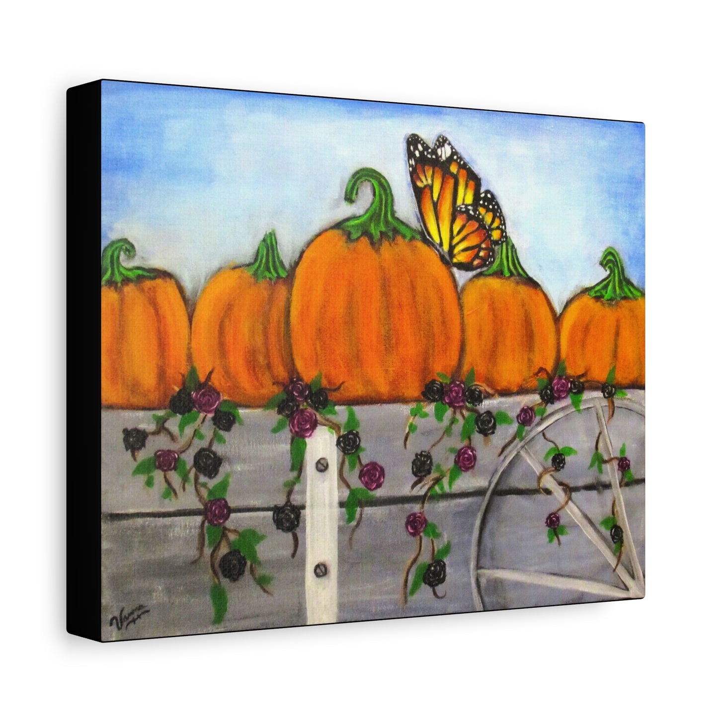 Matte Canvas, Stretched, 1.25"/Fall/Pumpkins in a Wagon