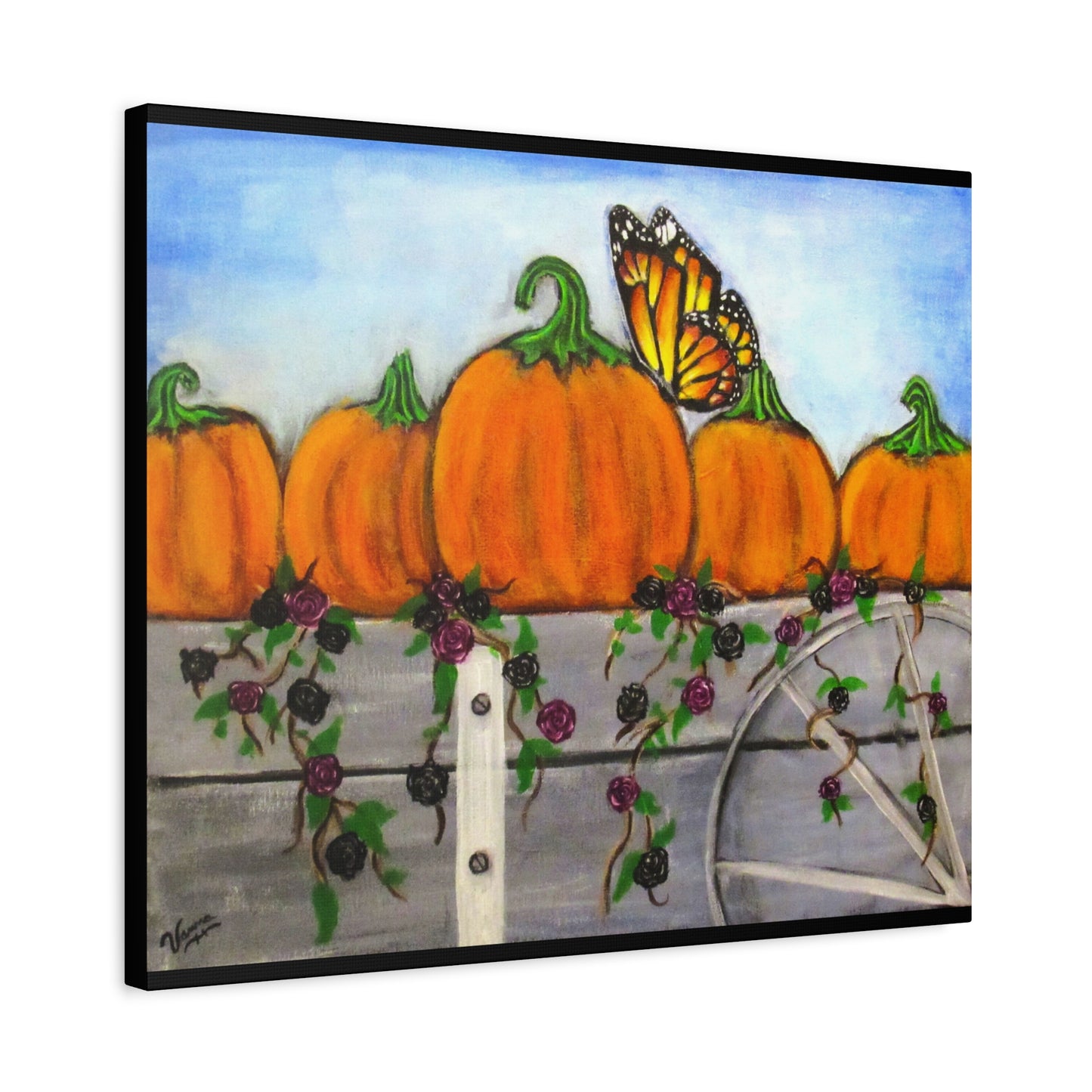 Matte Canvas, Stretched, 1.25"/Fall/Pumpkins in a Wagon