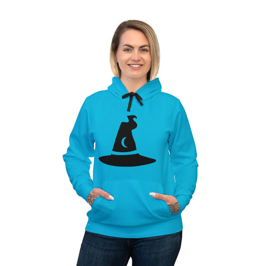 Womans Athletic Hoodie (AOP)//Witch Hat/Teal