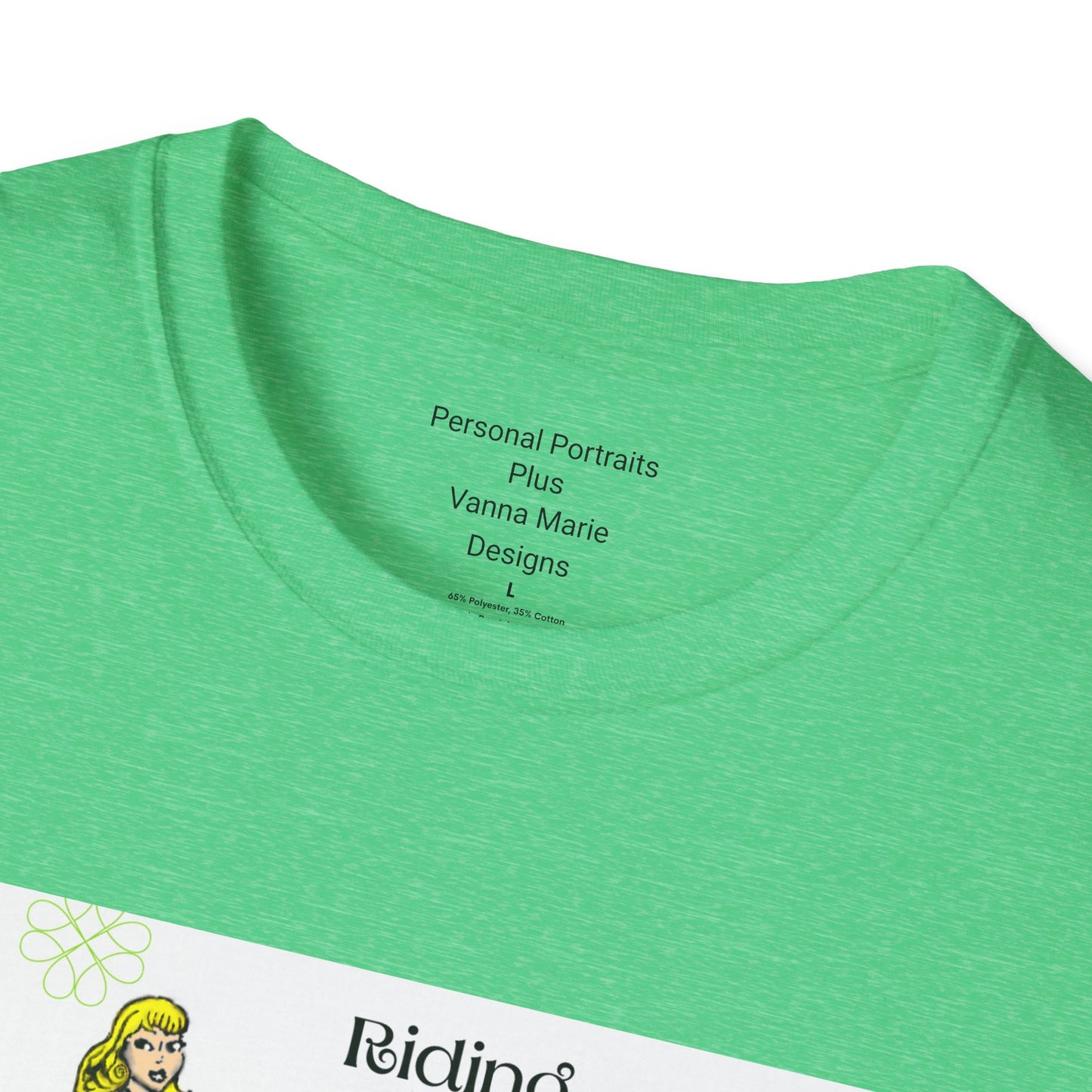 Unisex Softstyle T-Shirt/ Riding with clovers/blonde