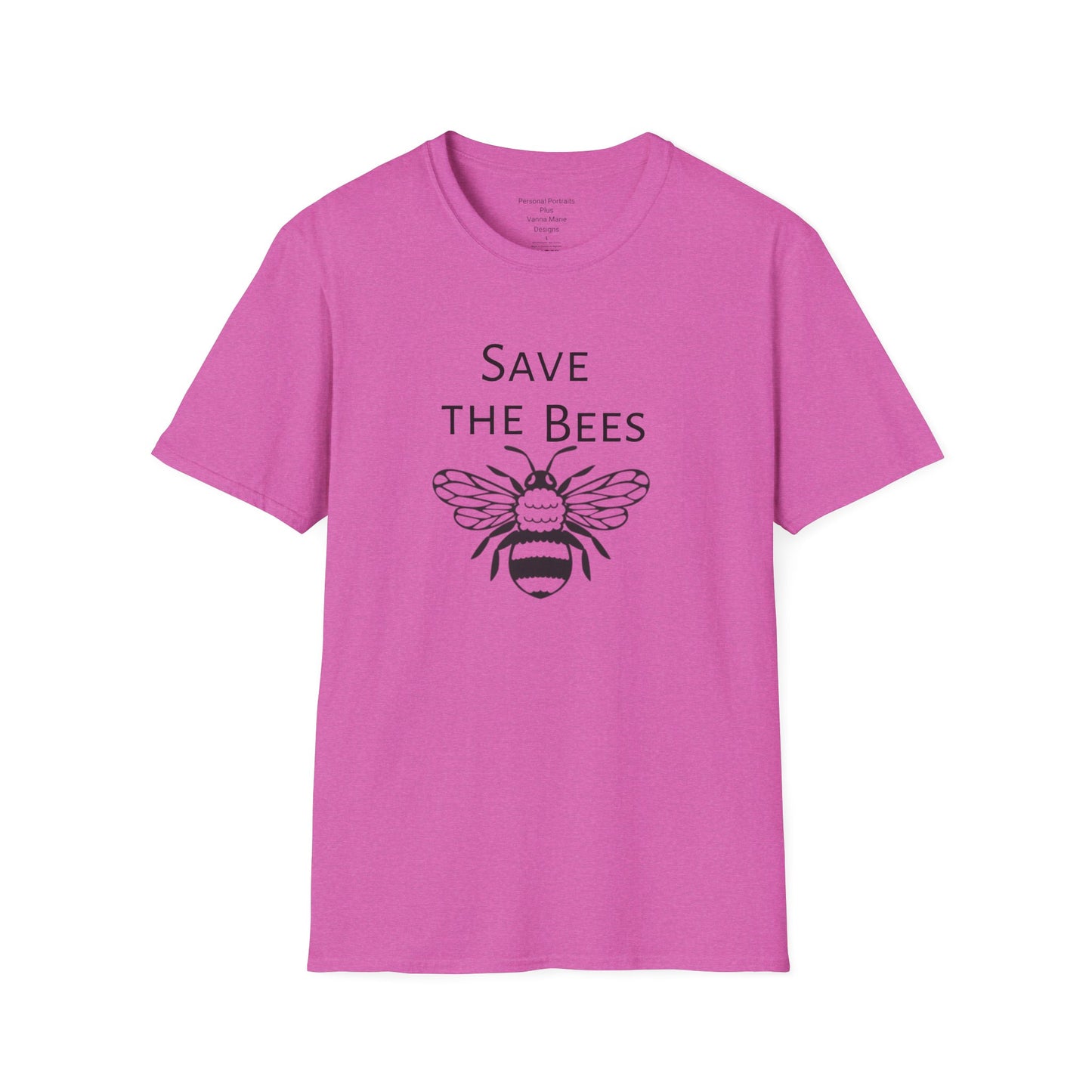 Unisex Softstyle T-Shirt/Save the Bees/With every Save the bees t- shirt purchased 10% of sales goes to bee organization's