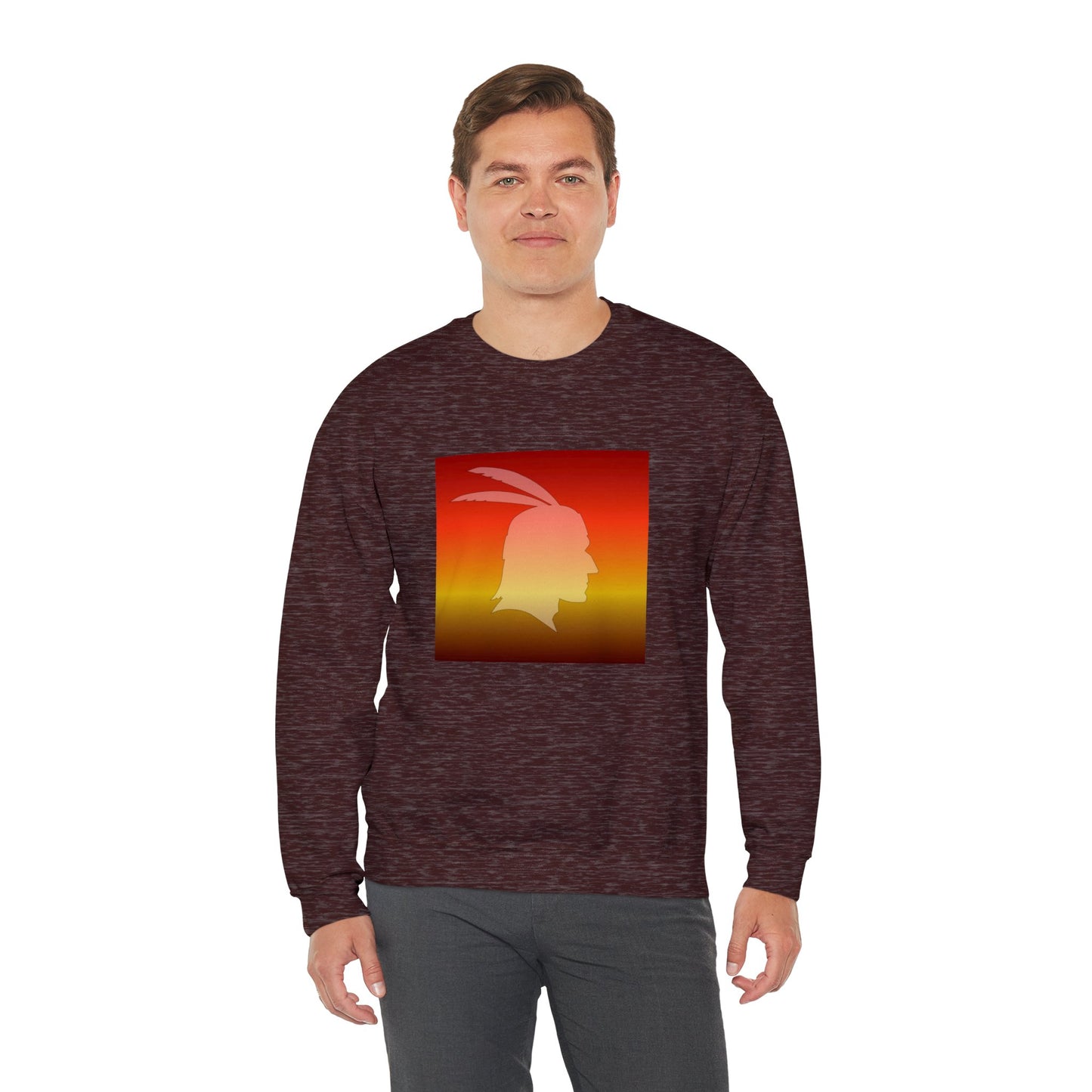 Unisex Heavy Blend™ Crewneck Sweatshirt/Native American/Fall Gradient