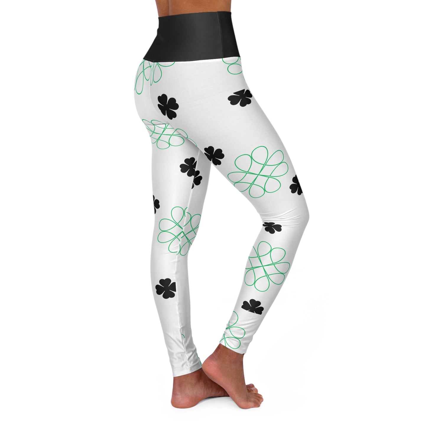 High Waisted Yoga Leggings (AOP) St Patrick's Day/Clovers