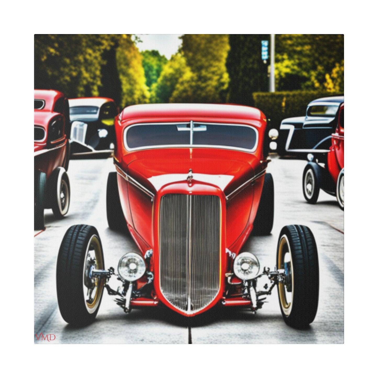 Digital Print Canvas, Stretched, 0.75"/Hot Rods Red