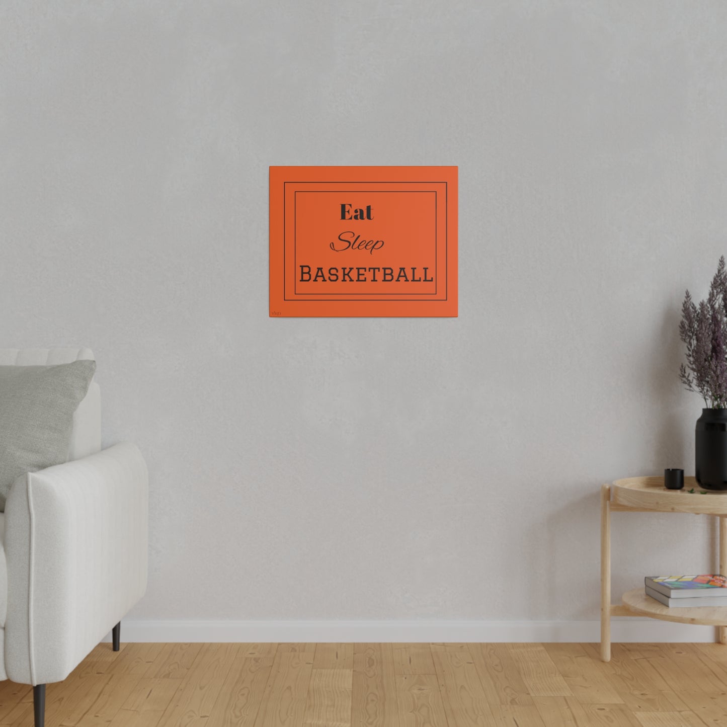 Digital Portrait Print/Canvas, Stretched, 0.75"/Eat Sleep Basketball/OR/BG