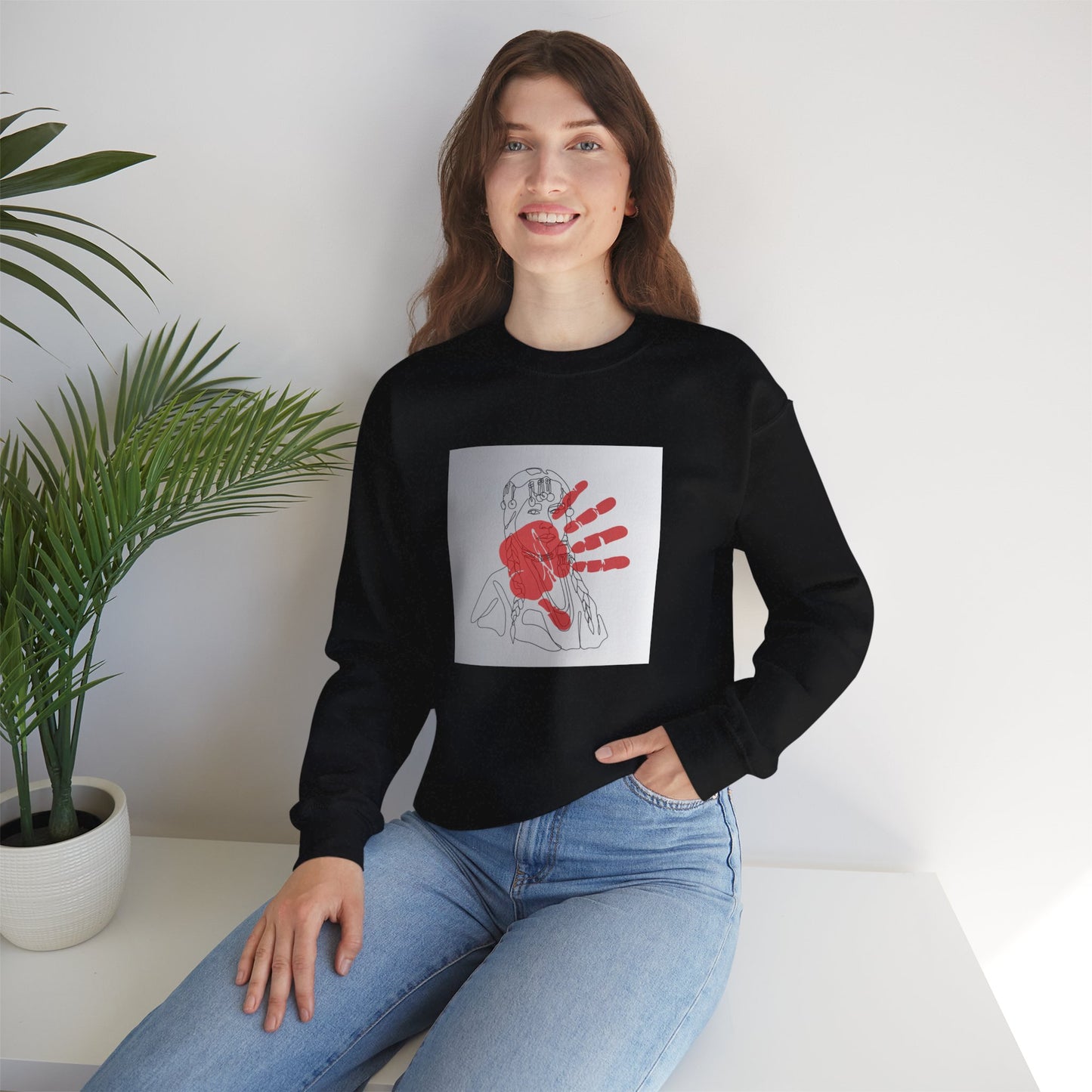 Unisex Heavy Blend™ Crewneck Sweatshirt/Native American/Hand Print/ Spreading Awareness for Indigenous Women