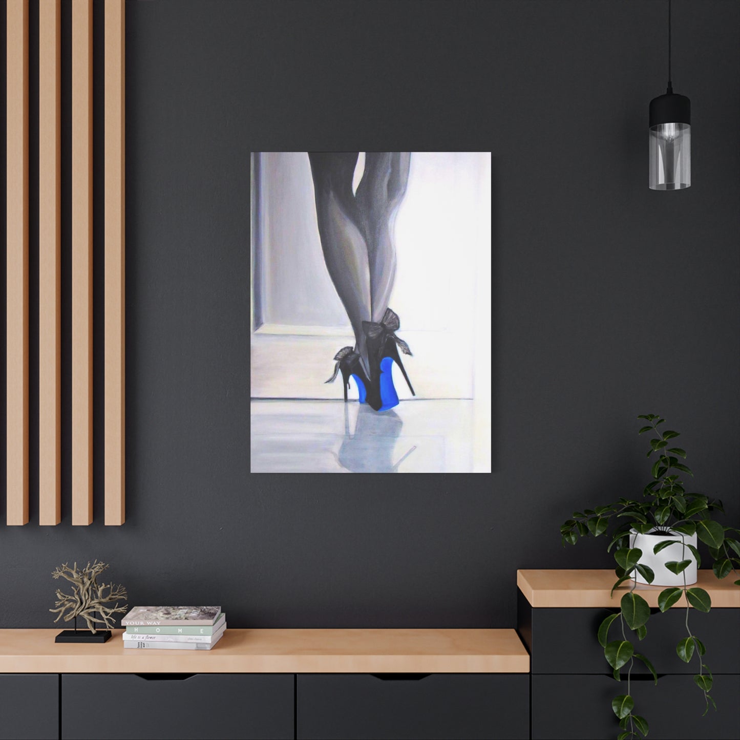 Matte Canvas, Stretched, 1.25"/ Acrylic Painting Print/Blue Bottoms