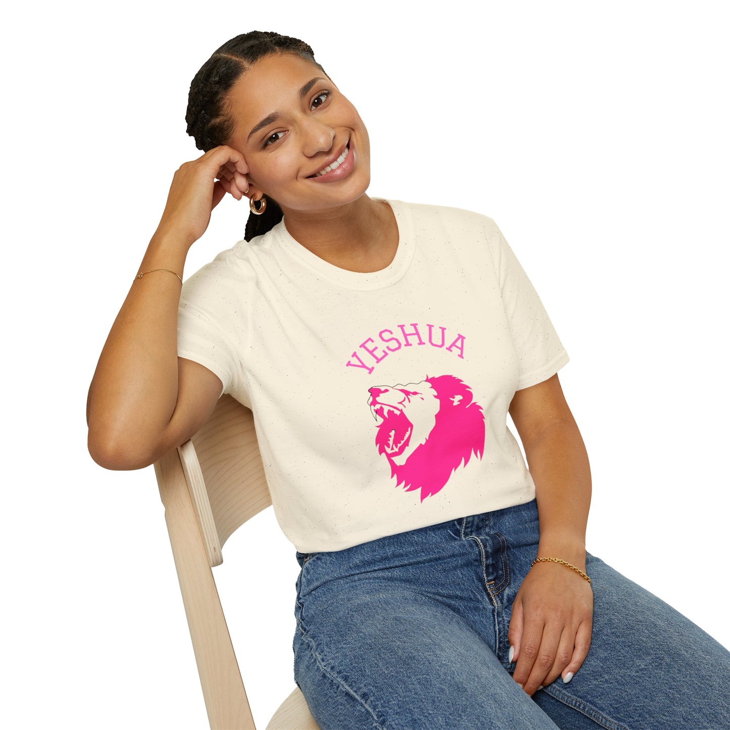 Unisex Softstyle T-Shirt/Yeshua/Pink/Lion