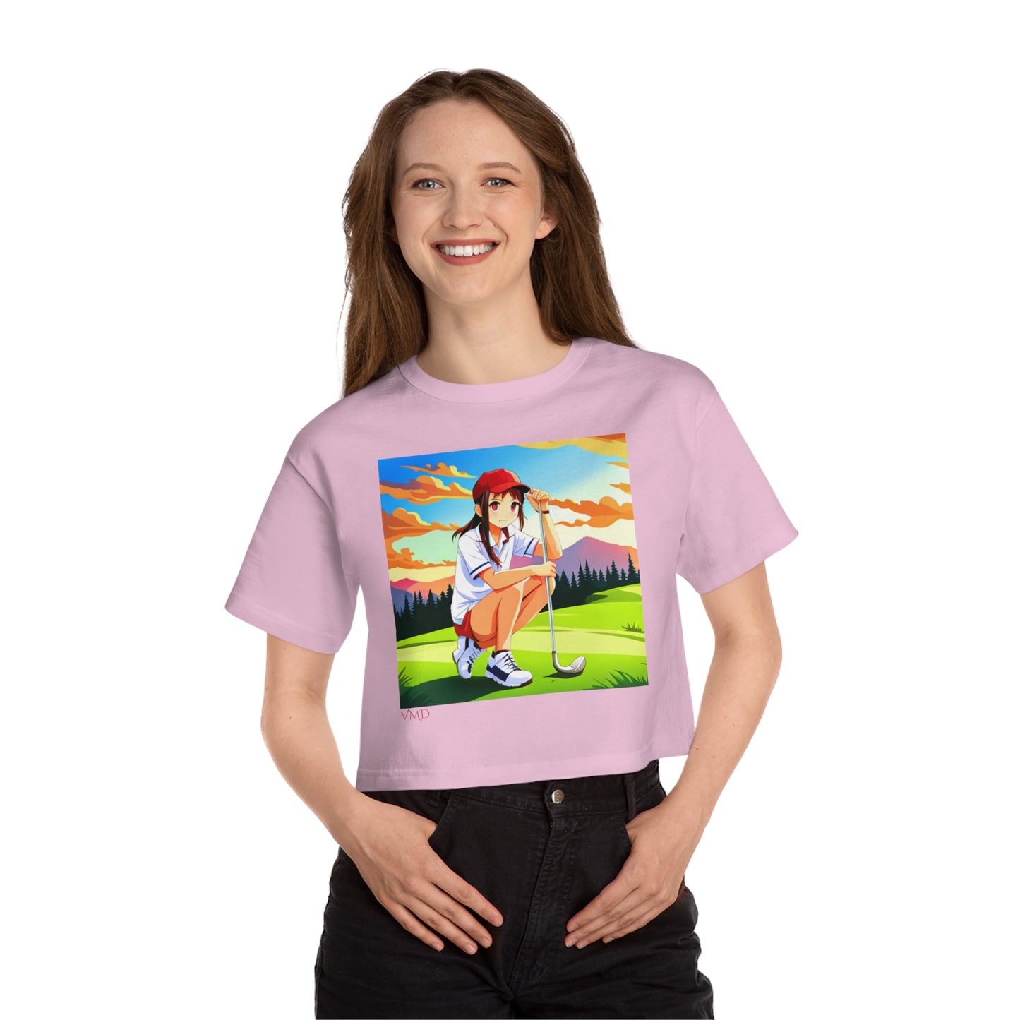 Champion Women's Cropped T-Shirt/Anime/Brunette/Golf