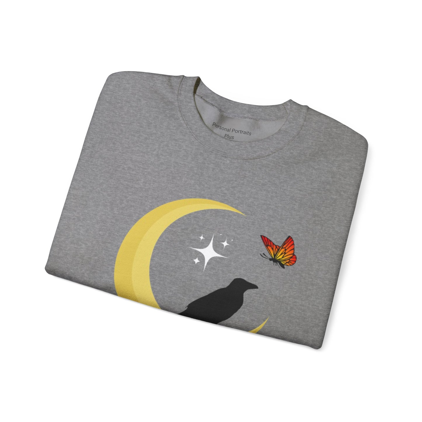 Woman's Heavy Blend™ Crewneck Sweatshirt/ Crow on the moon/White star/Fall