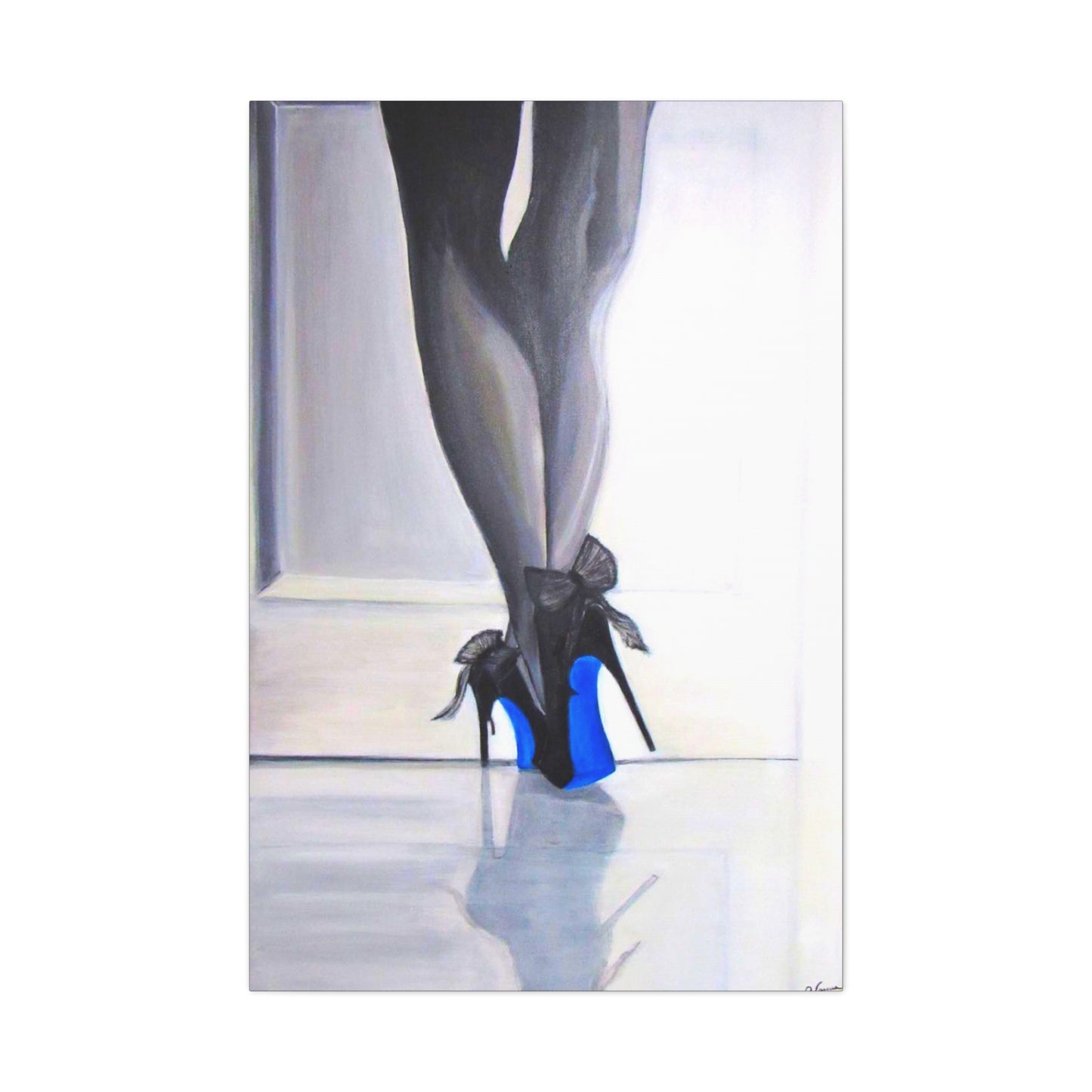 Matte Canvas, Stretched, 1.25"/ Acrylic Painting Print/Blue Bottoms