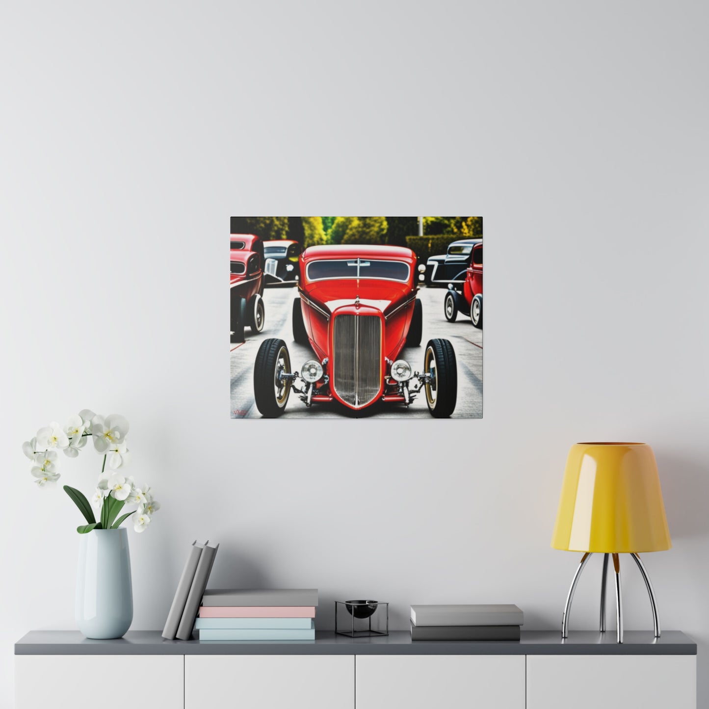 Digital Print Canvas, Stretched, 0.75"/Hot Rods Red