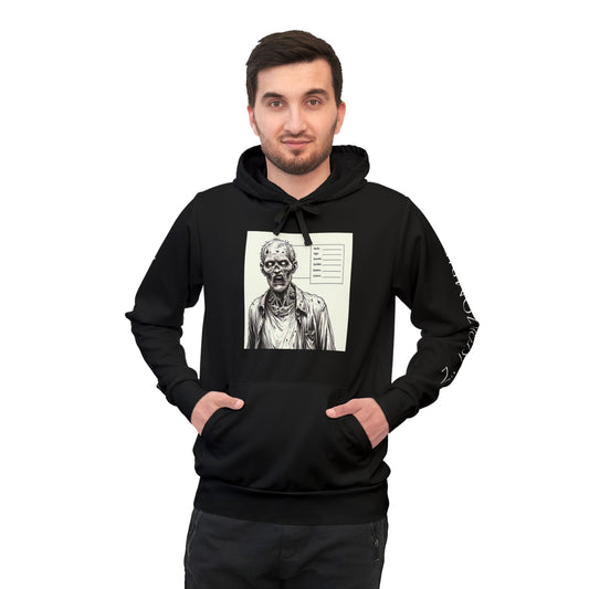 Men's Athletic Hoodie (AOP)/ Z is for Zombie/ Black