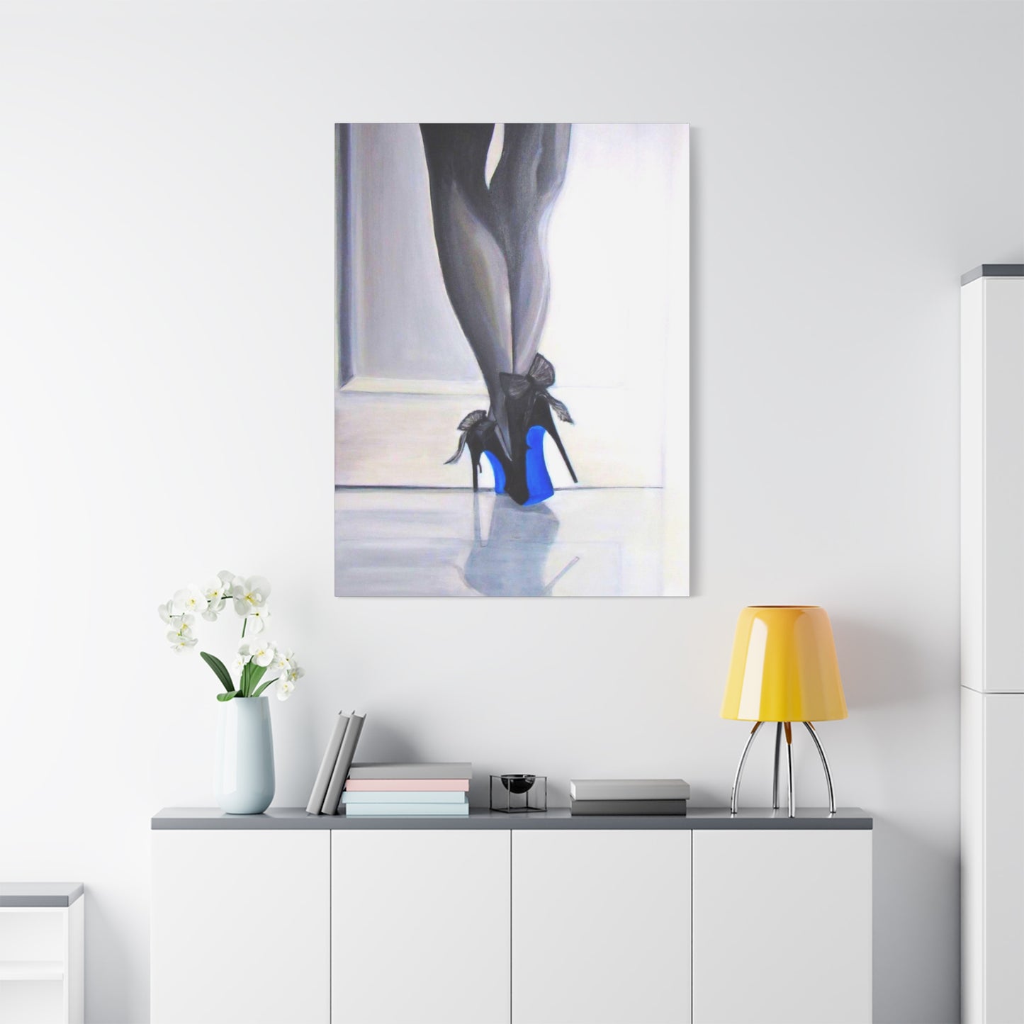 Matte Canvas, Stretched, 1.25"/ Acrylic Painting Print/Blue Bottoms