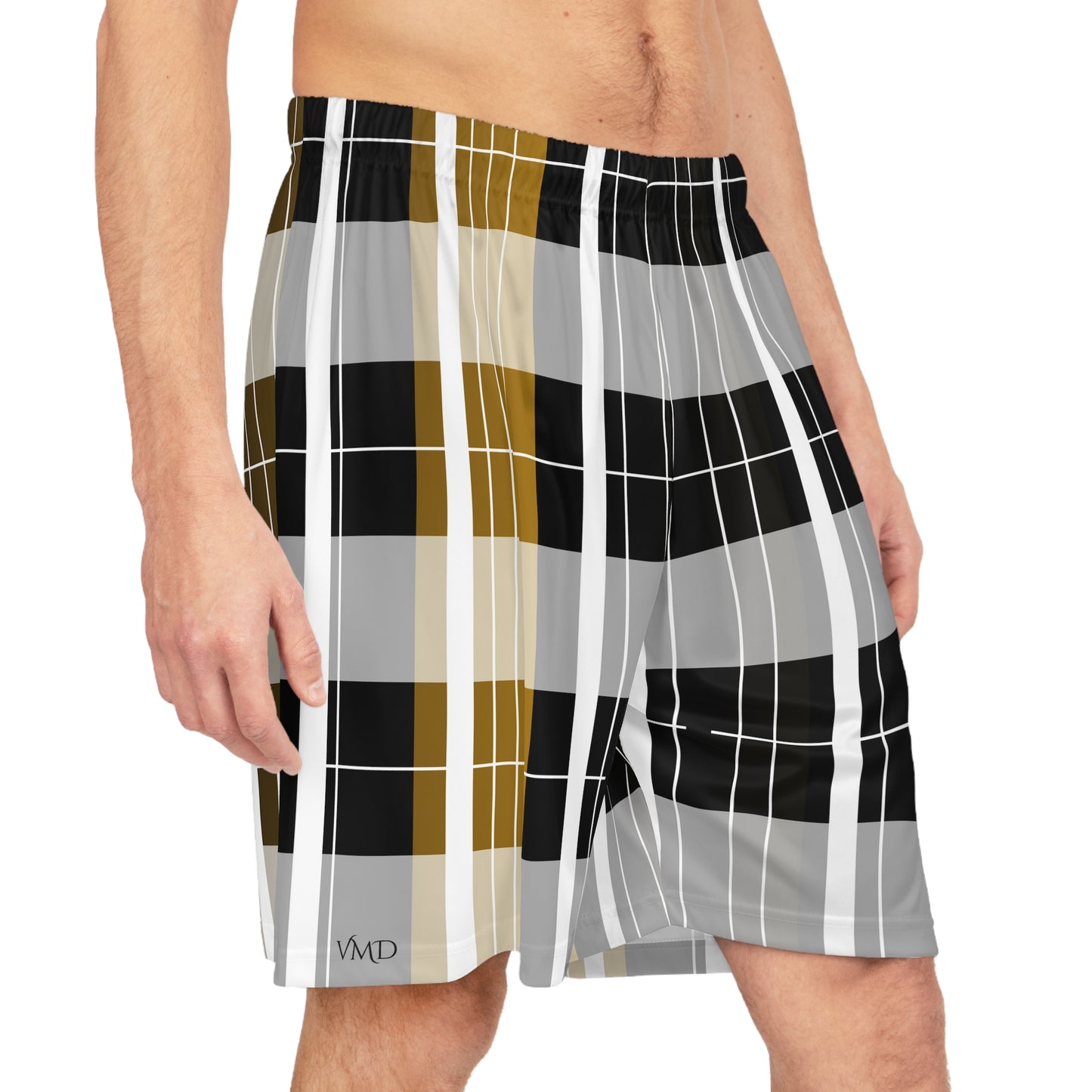 Basketball Shorts (AOP)/Gold Plaid