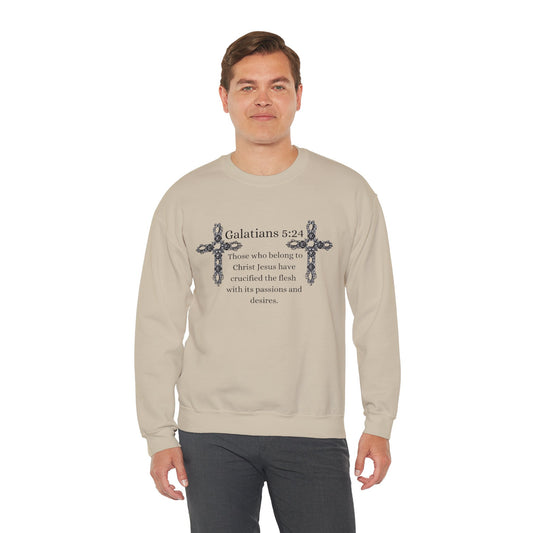 Unisex Heavy Blend™ Crewneck Sweatshirt/Galatians 5:24