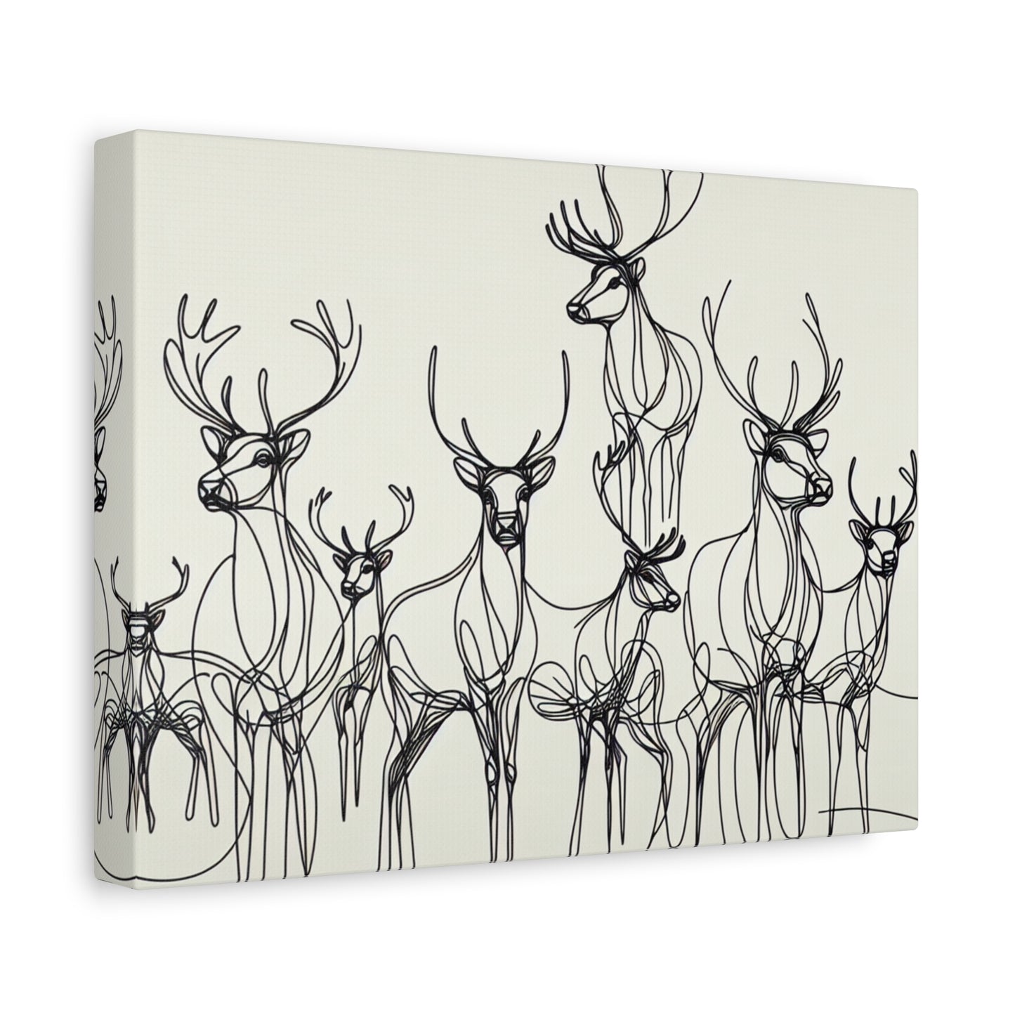 Matte Canvas, Stretched, 1.25"/Reindeer/Line art