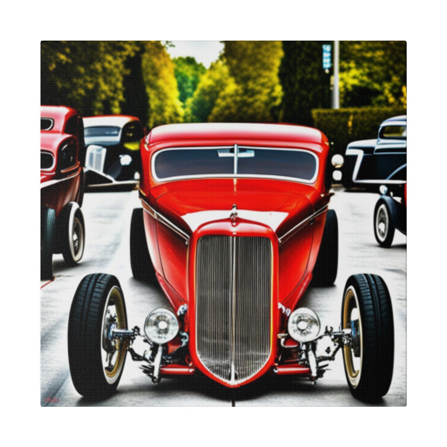 Digital Print Canvas, Stretched, 0.75"/Hot Rods Red