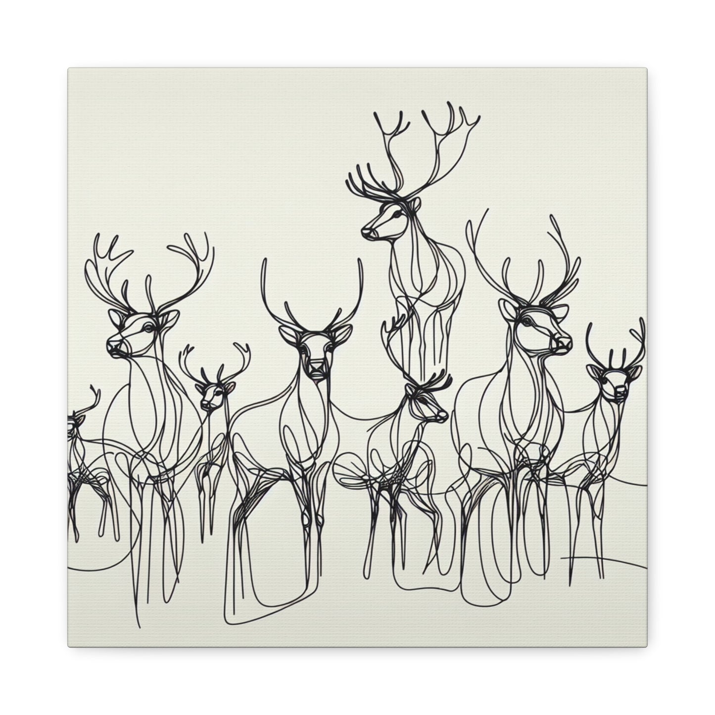 Matte Canvas, Stretched, 1.25"/Reindeer/Line art