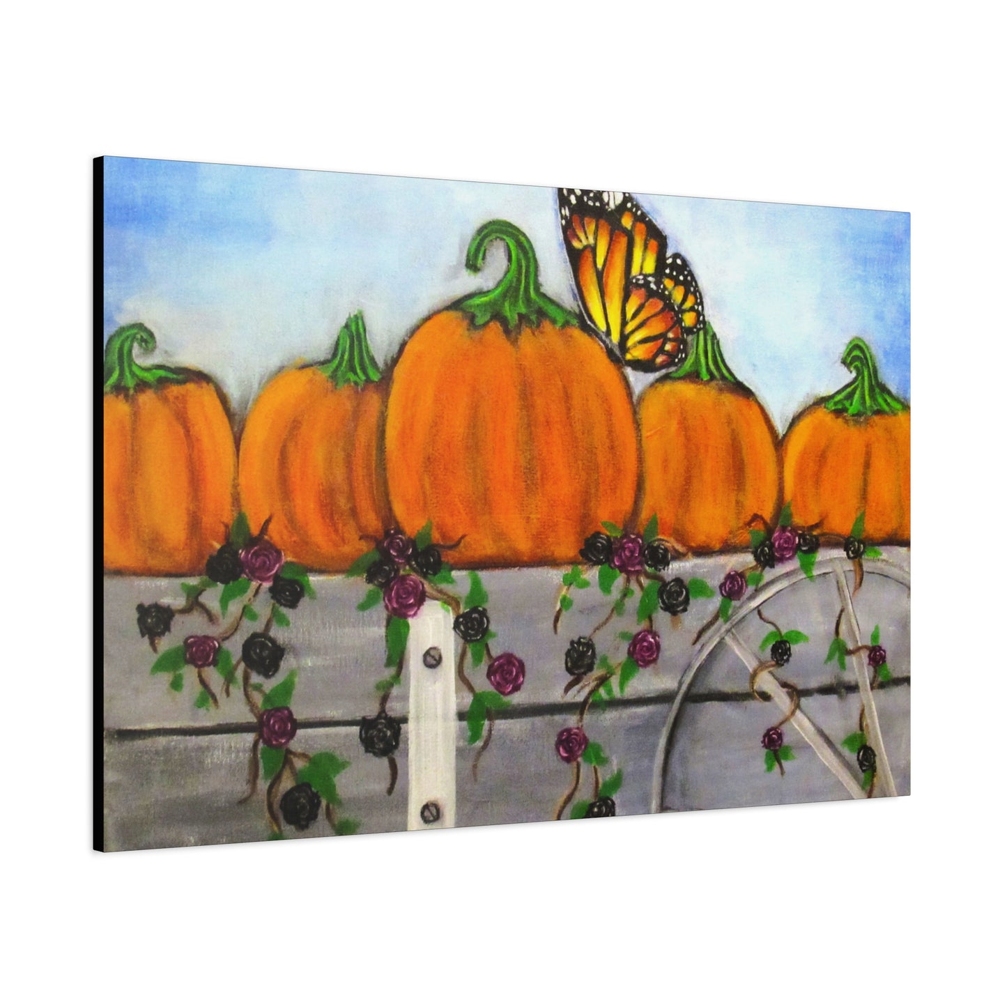 Matte Canvas, Stretched, 1.25"/Fall/Pumpkins in a Wagon