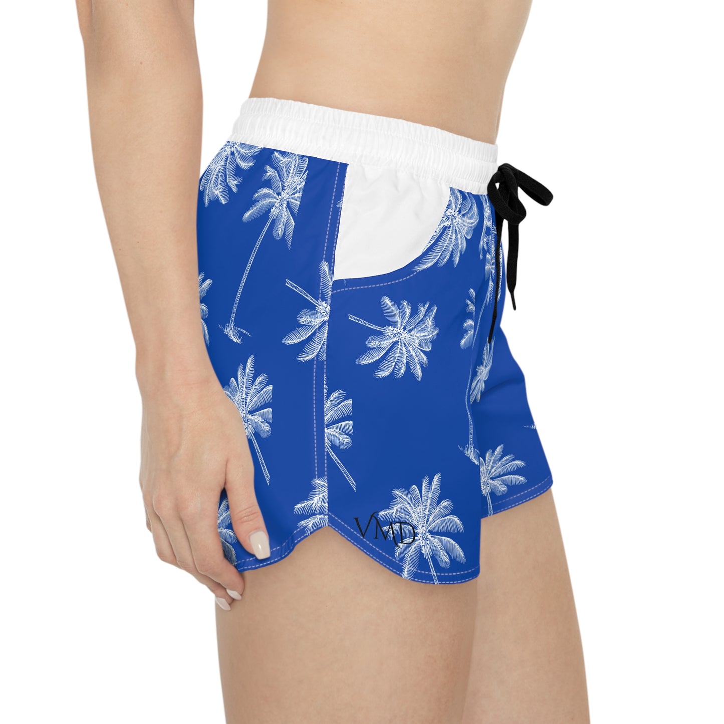 Women's Casual Shorts (AOP)/Palm Trees/Blue/White