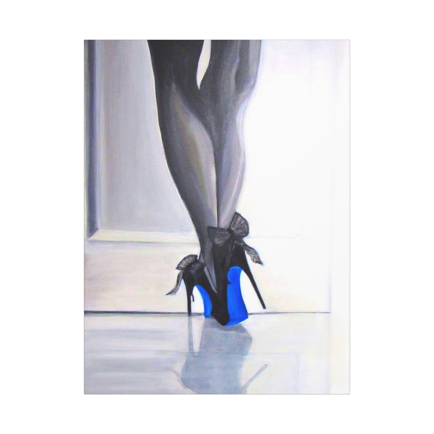 Matte Canvas, Stretched, 1.25"/ Acrylic Painting Print/Blue Bottoms