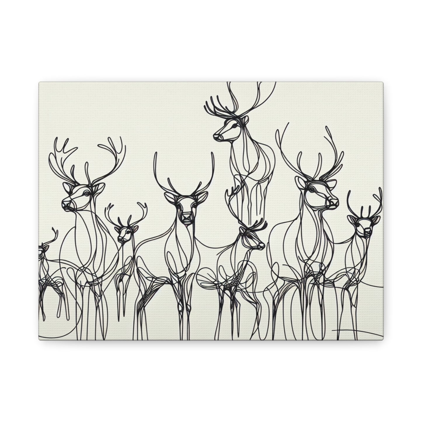 Matte Canvas, Stretched, 1.25"/Reindeer/Line art