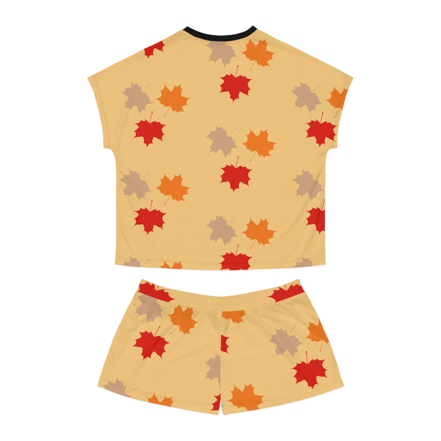 Women's Short Pajama Set (AOP) Happy Thanksgiving/ Holiday/ Leaves