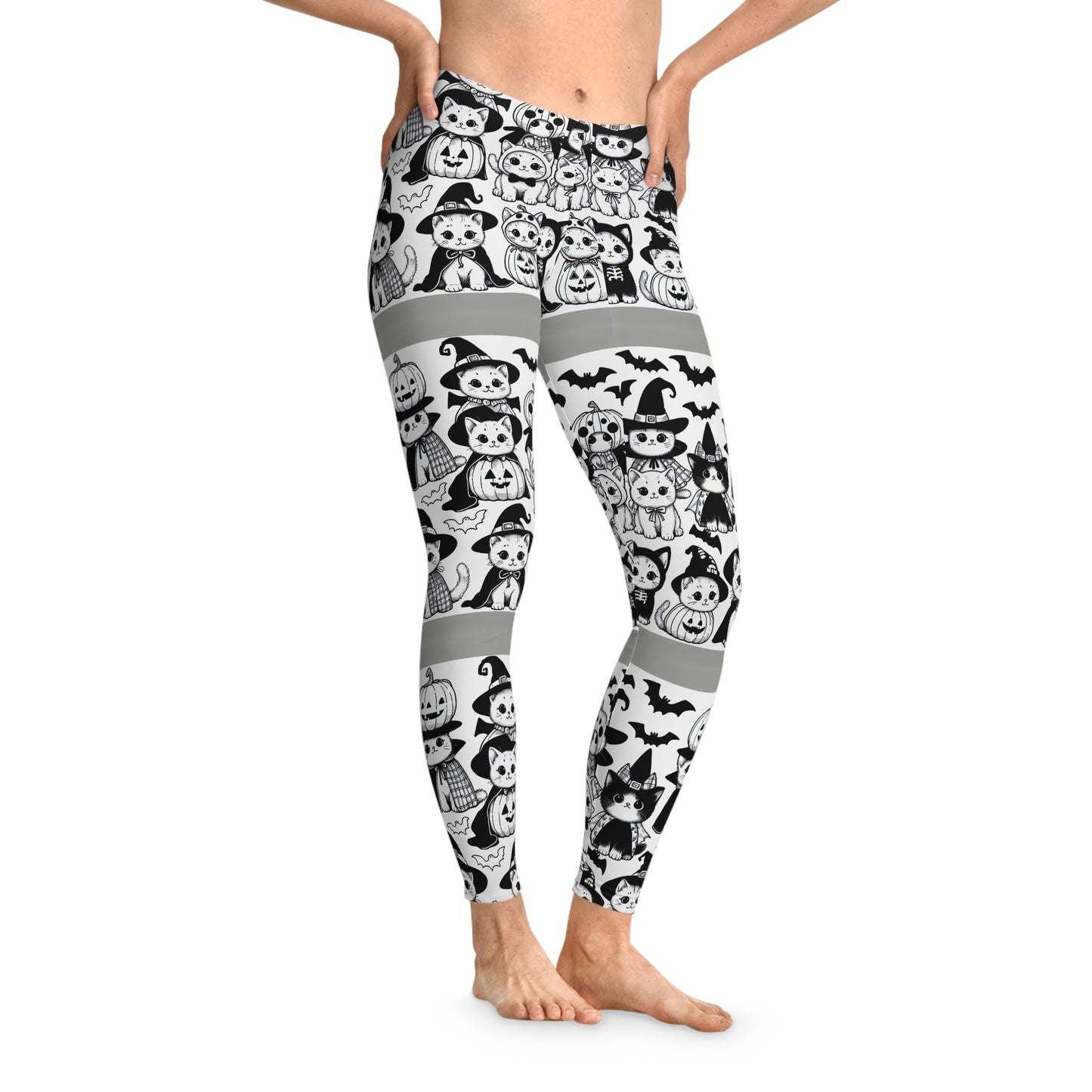 Woman's Stretchy Leggings (AOP)Kitten Halloween