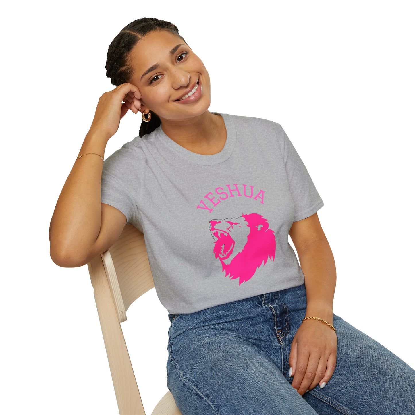 Unisex Softstyle T-Shirt/Yeshua/Pink/Lion