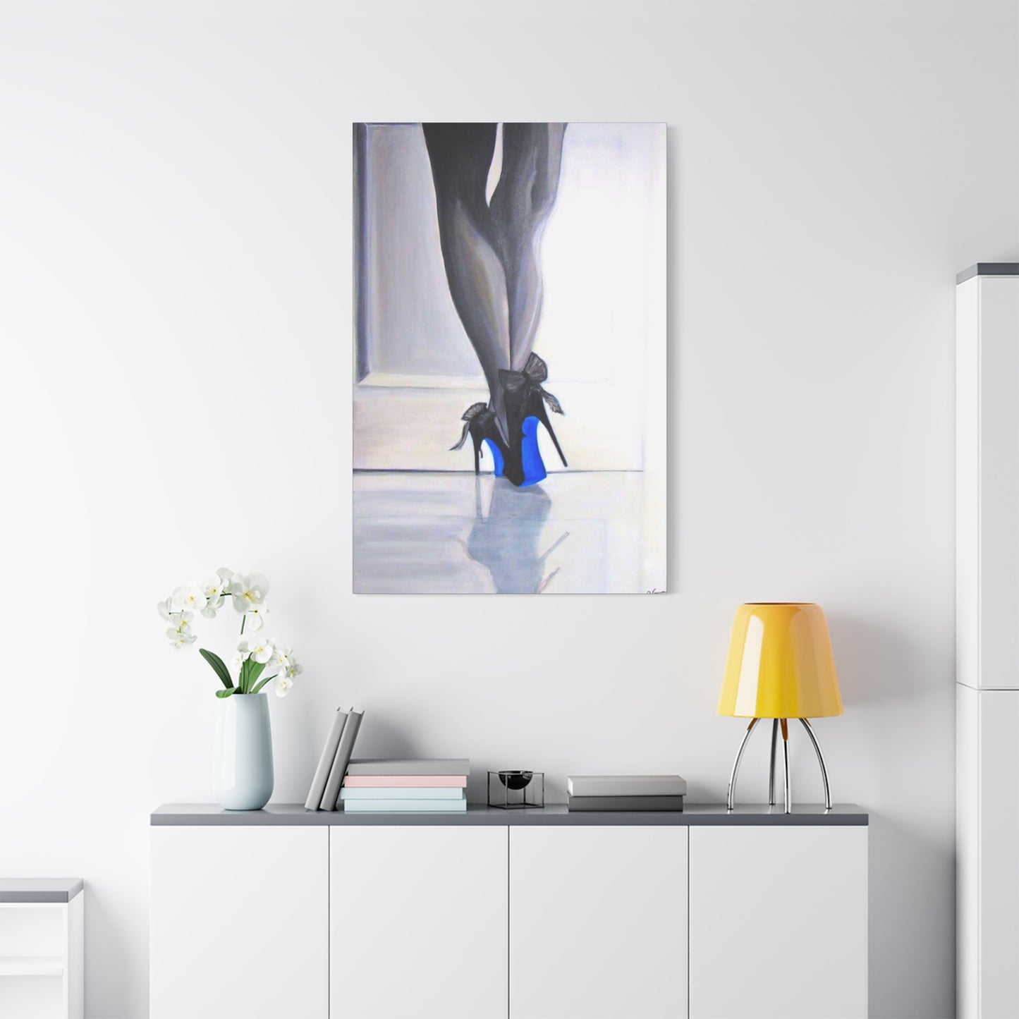 Matte Canvas, Stretched, 1.25"/ Acrylic Painting Print/Blue Bottoms