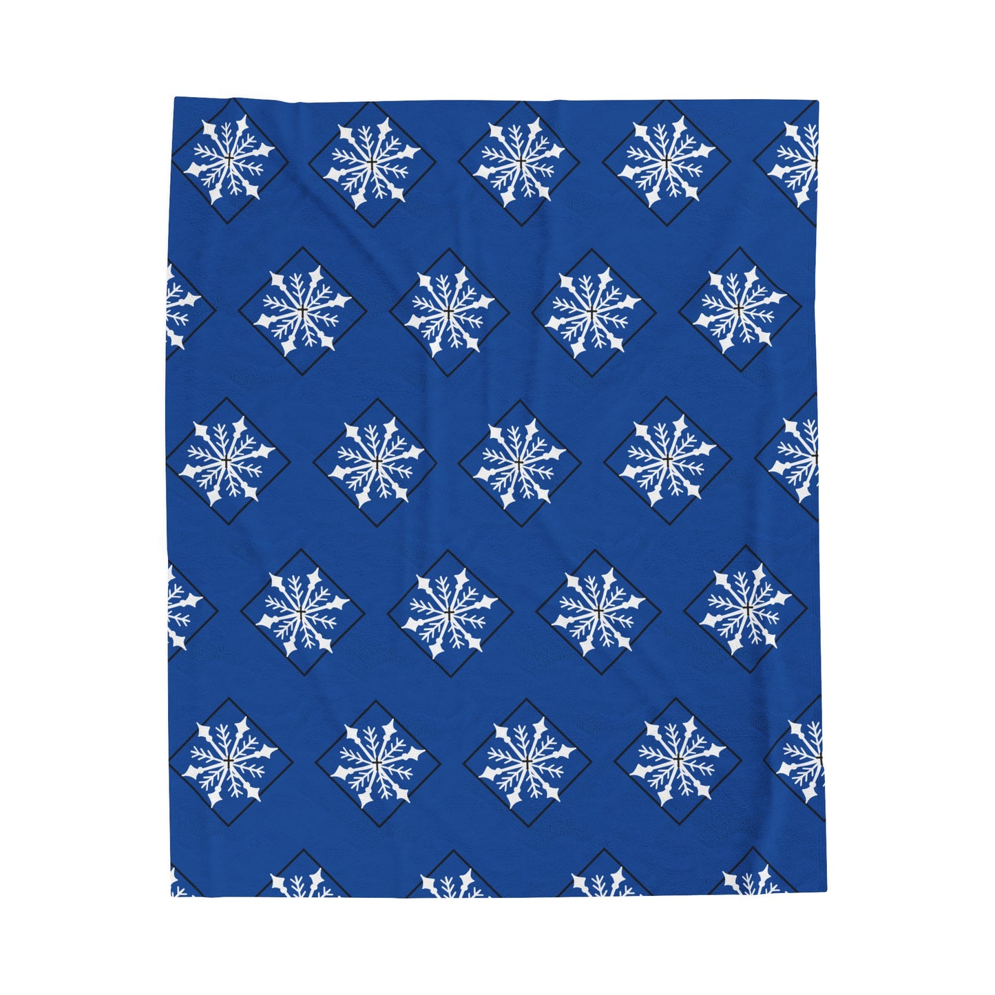 Velveteen Plush Blanket/Holiday/Snowflake/Blue