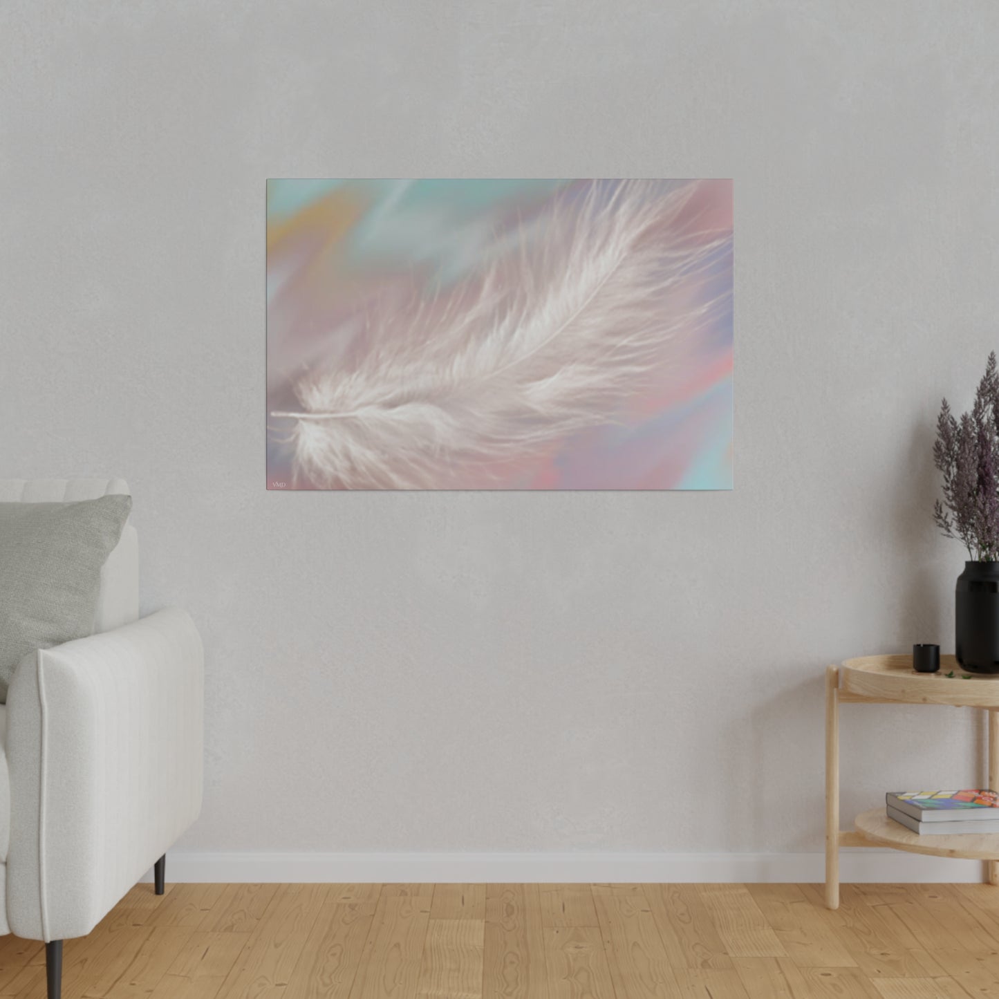 Digital Portrait Print, 0.75"/Feather/Pastel BG