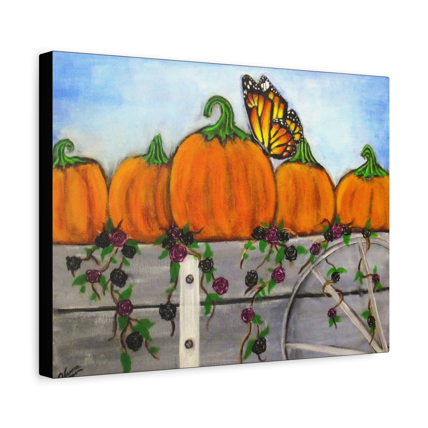 Matte Canvas, Stretched, 1.25"/Fall/Pumpkins in a Wagon