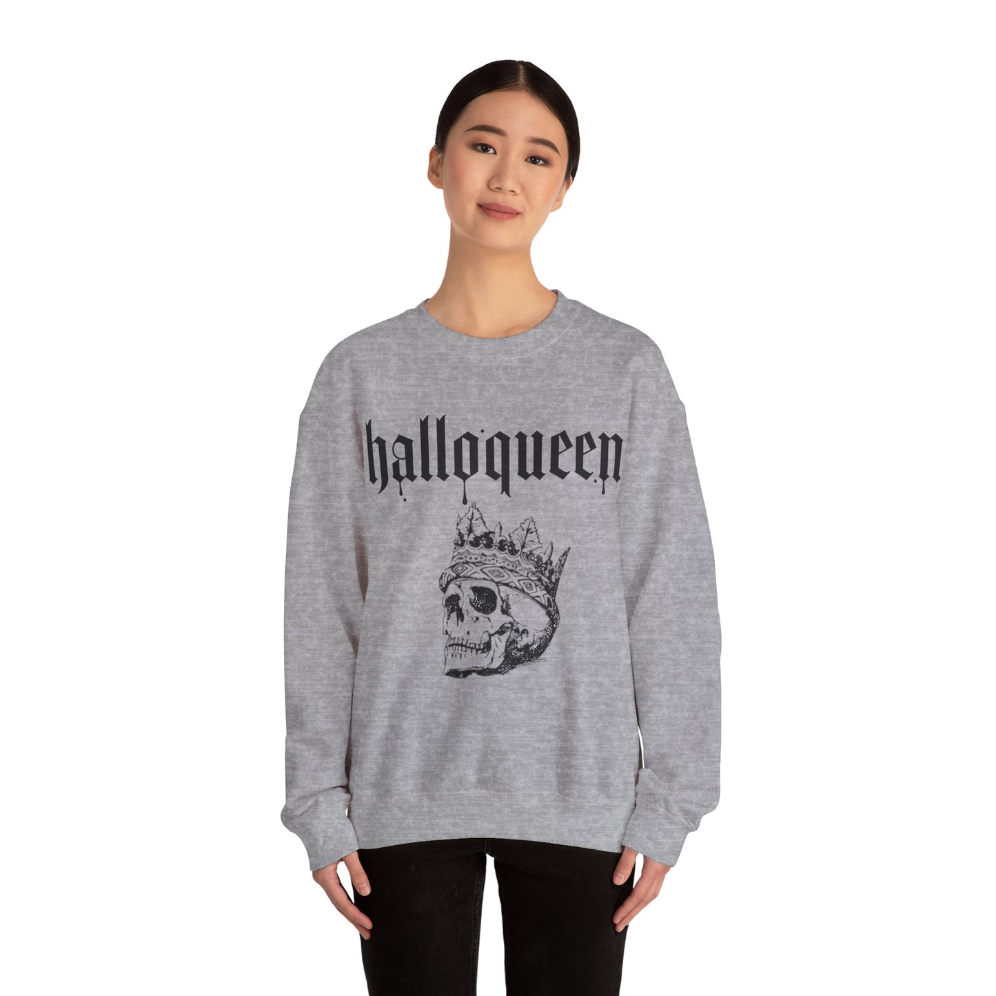 Womans Heavy Blend™ Crewneck Sweatshirt/Halloqueen/Skull