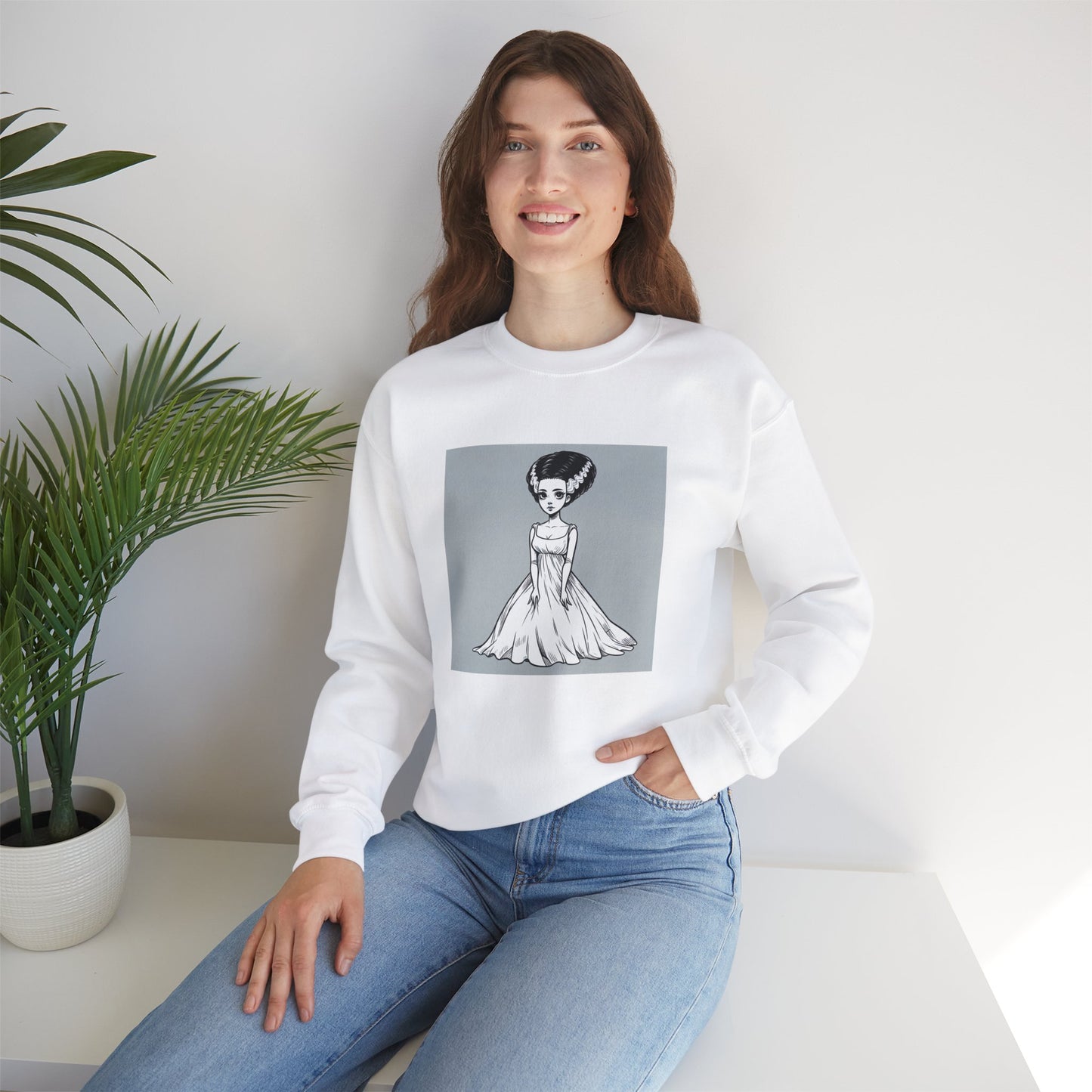 Unisex Heavy Blend™ Crewneck Sweatshirt/Bride of Frankenstein