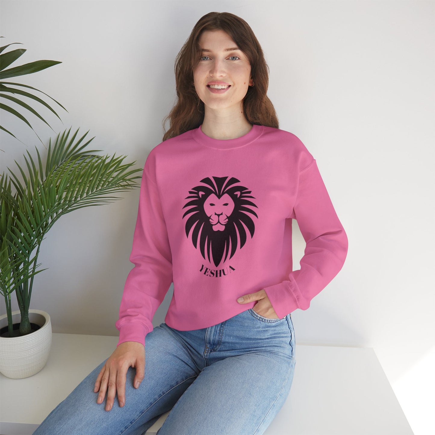 Unisex Heavy Blend™ Crewneck Sweatshirt/Yeshua Lion/Black