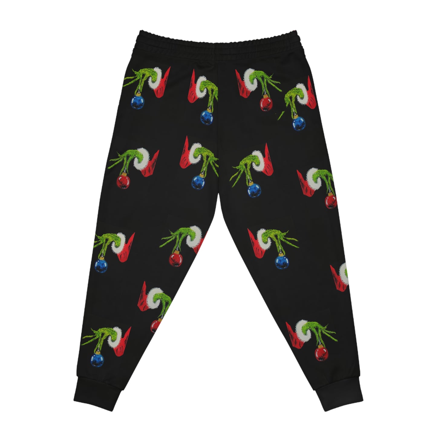 Unisex Athletic Joggers (AOP)/Grinch Hands/Bulbs/Red/Blue