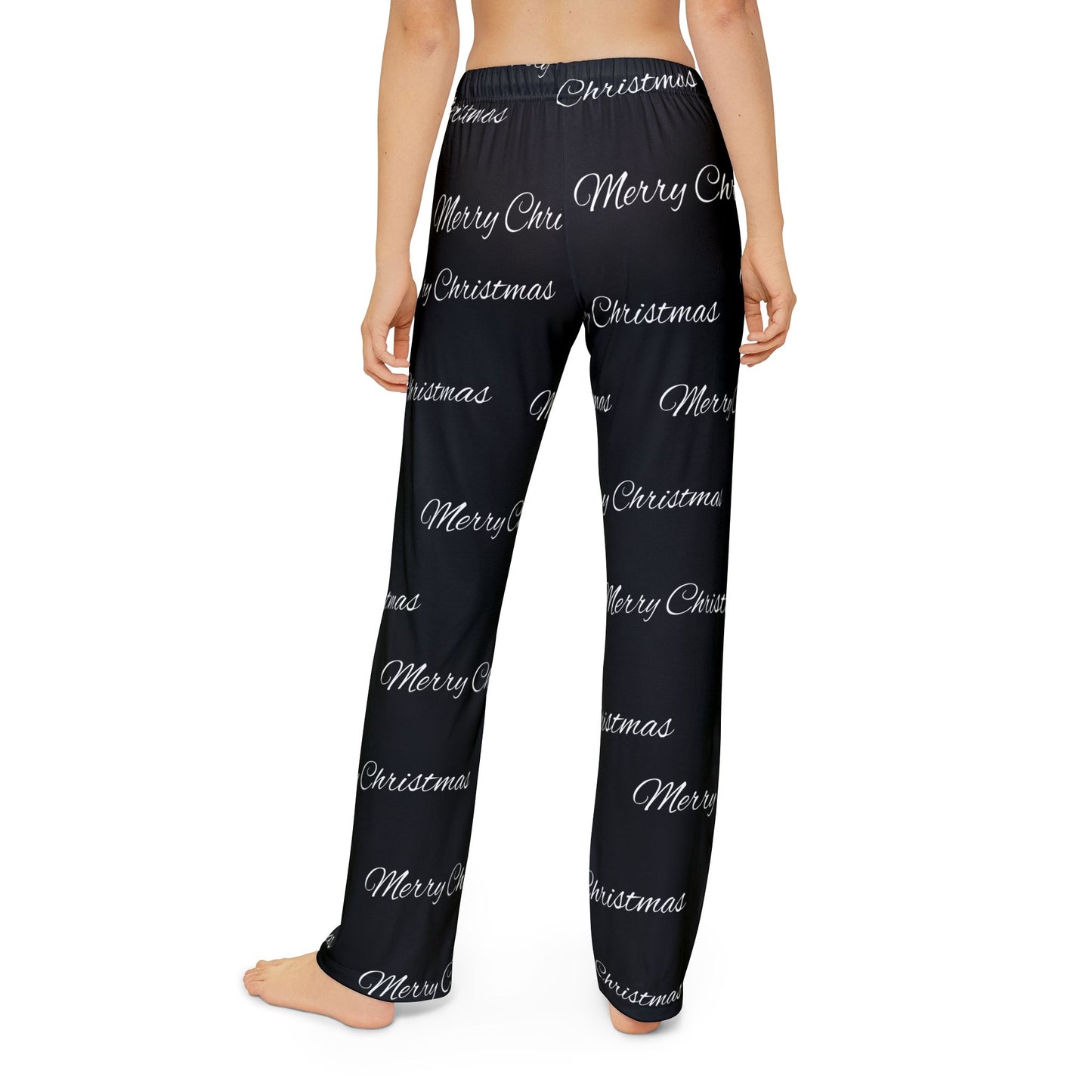 Kids Pajama Pants (AOP)/ Merry Christmas/Black/White