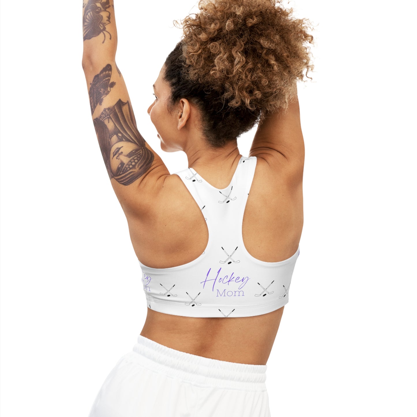 Seamless Sports Bra (AOP)/Hockey Mom