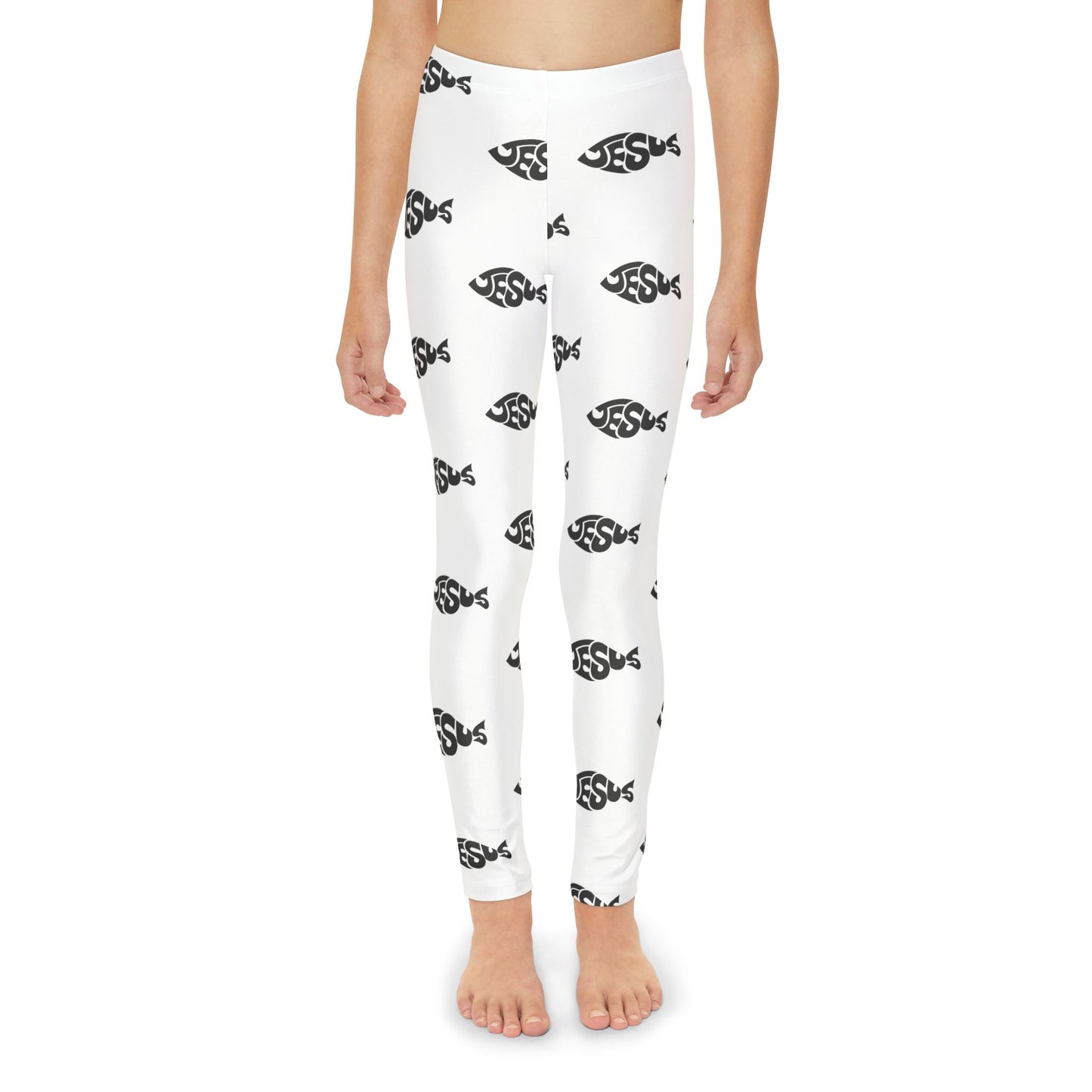 Youth Full-Length Leggings (AOP)/Jesus Fish