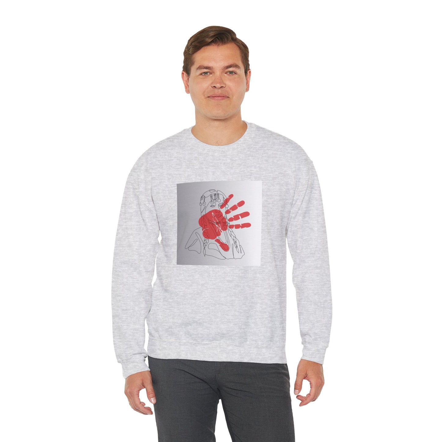 Unisex Heavy Blend™ Crewneck Sweatshirt/Native American/Hand Print/ Spreading Awareness for Indigenous Women