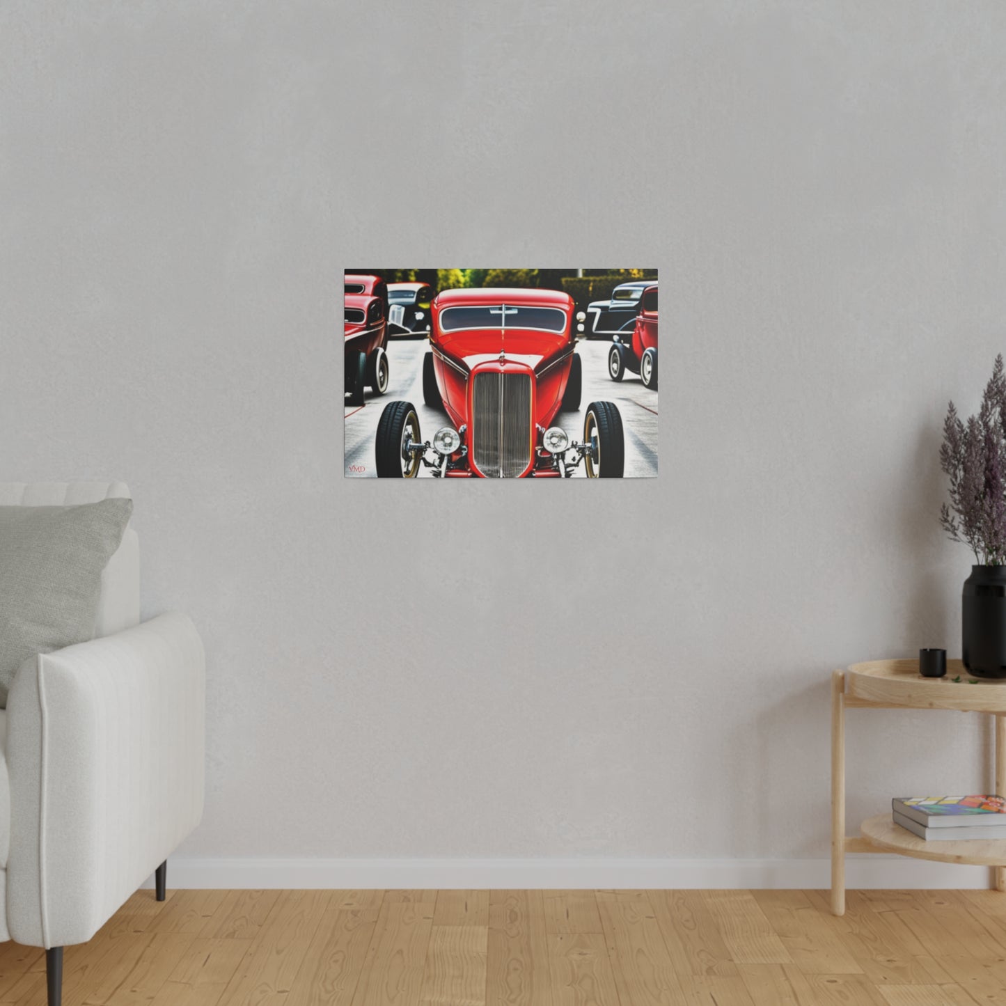 Digital Print Canvas, Stretched, 0.75"/Hot Rods Red